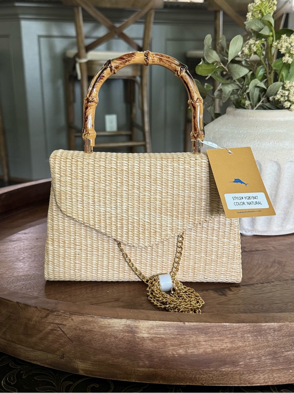 Brand New Tommy Bahama Bamboo Handle Satchel